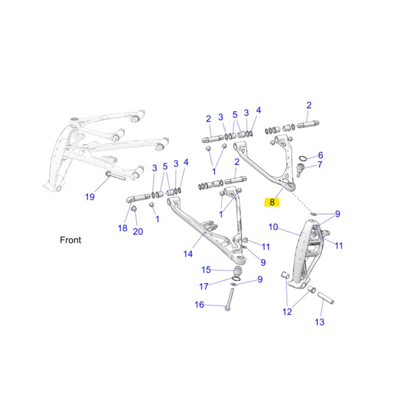 Polaris Upper Right A-Arm for RMK 850/9R