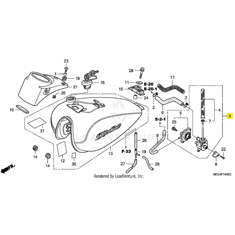 Honda OEM Fuel Petcock Assembly