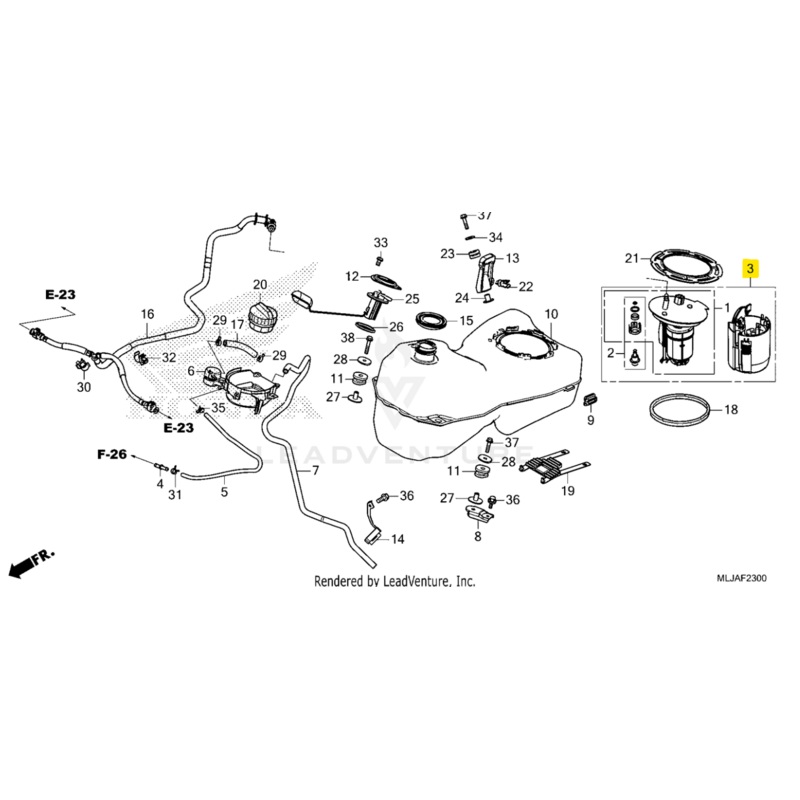 Honda OEM Fuel Pump Assembly for GL1800 Gold Wing