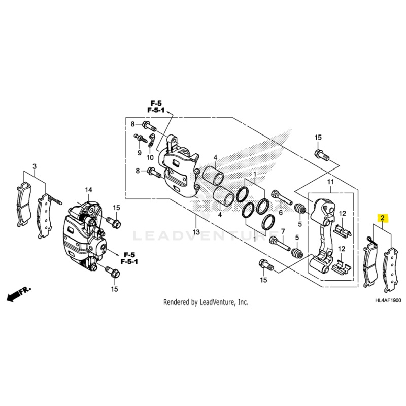 Honda OEM LH Front Brake Pad Set
