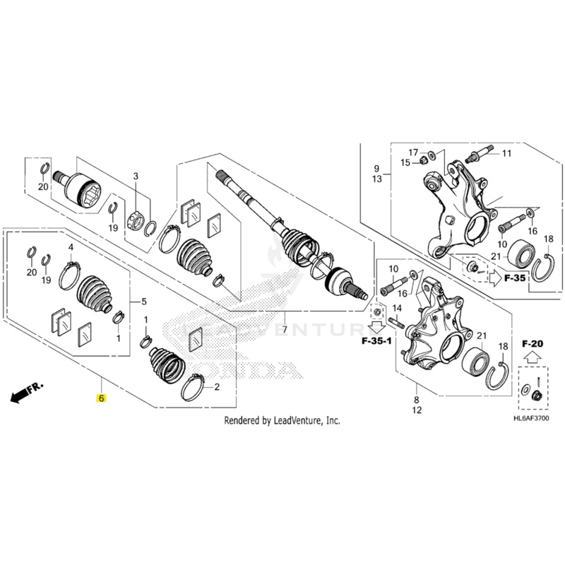 Honda OEM Rear Boot Set for Talon 1000
