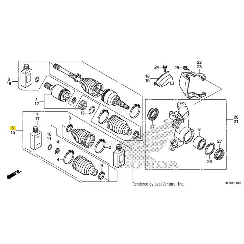 Honda OEM RH Boot Set for Pioneer 700