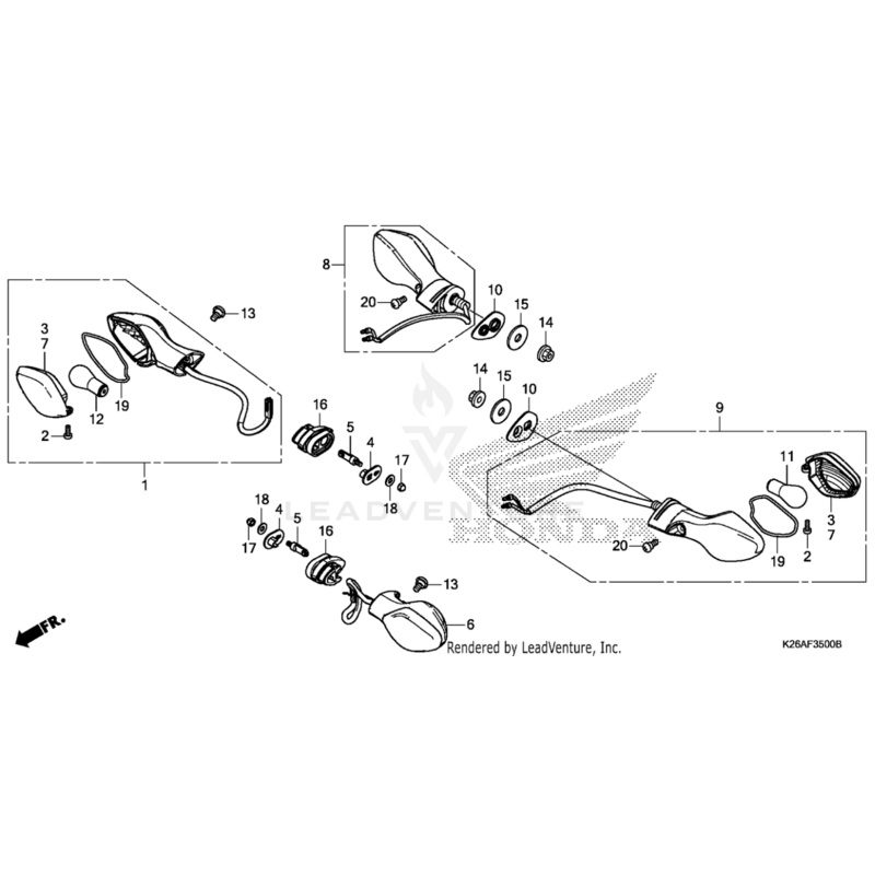 Honda OEM RH Front Turn Signal Assembly for Grom 125