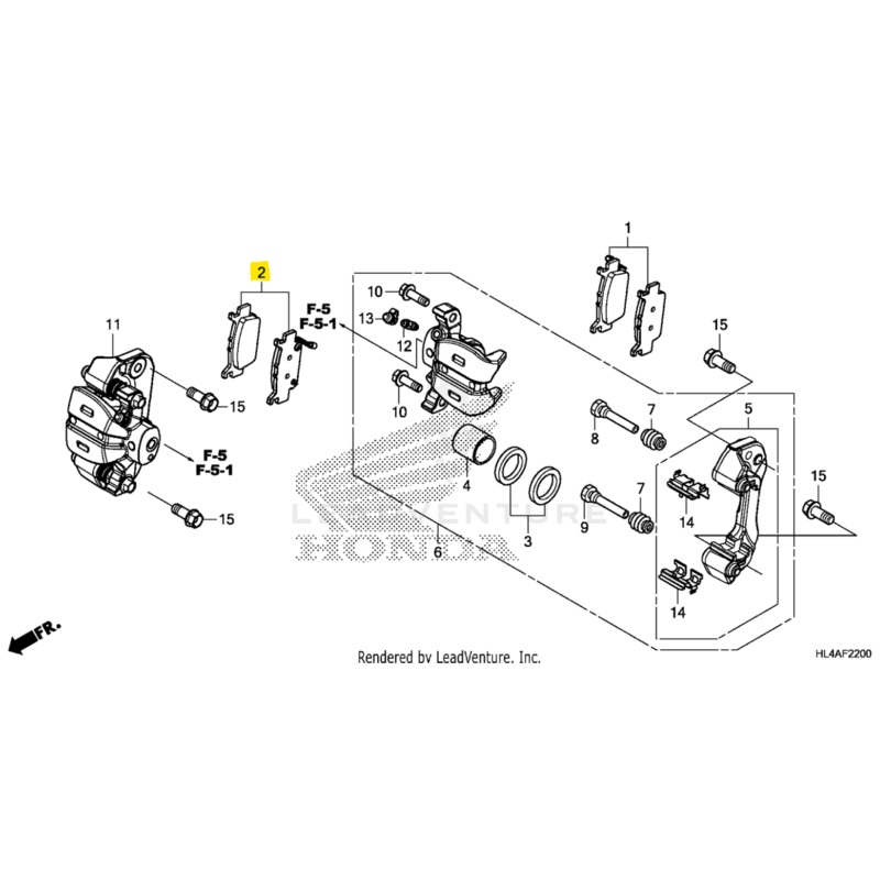 Honda OEM RH Rear Brake Pad Set