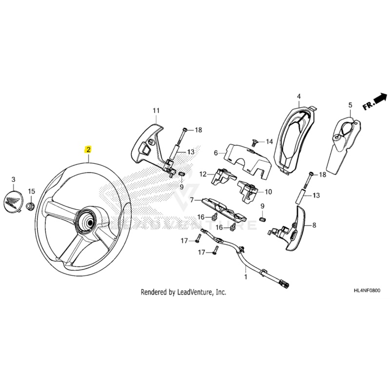 Honda OEM Steering Wheel for Pioneer 1000, 700, & 500