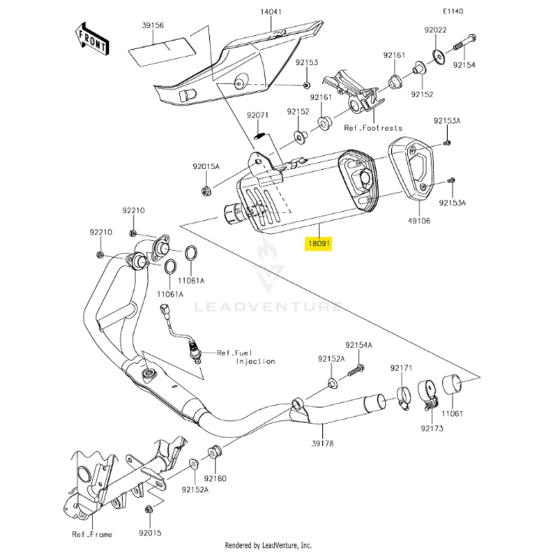Kawasaki Muffler for Ninja 300