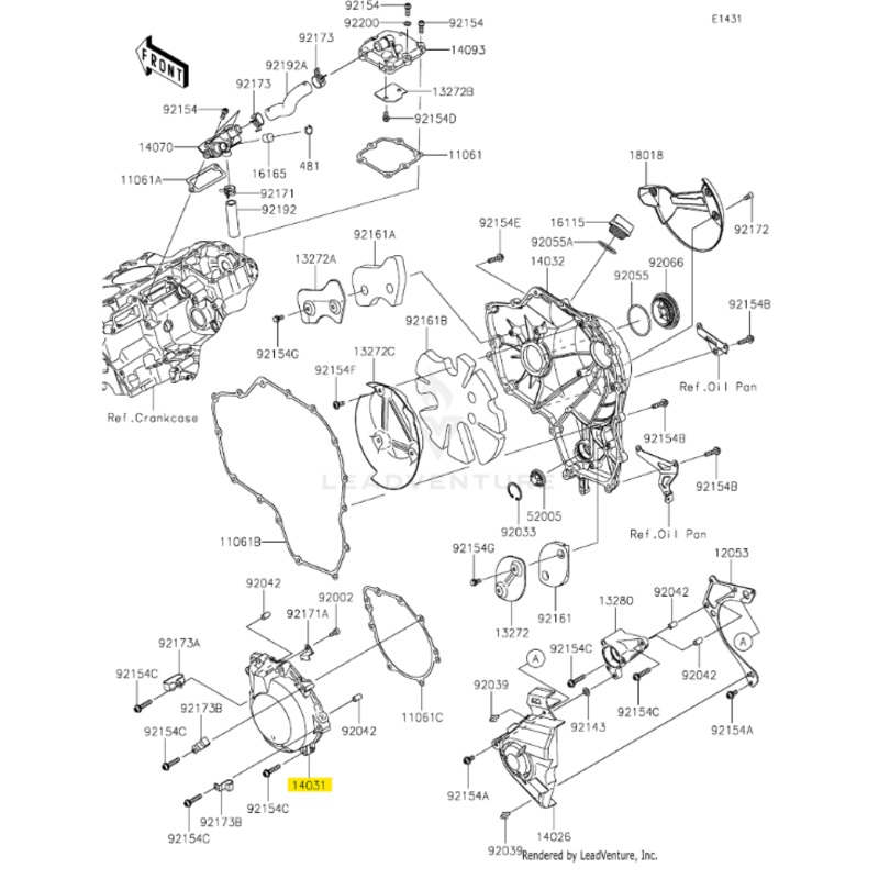 Kawasaki OEM Crankcase Generator Cover for Z H2