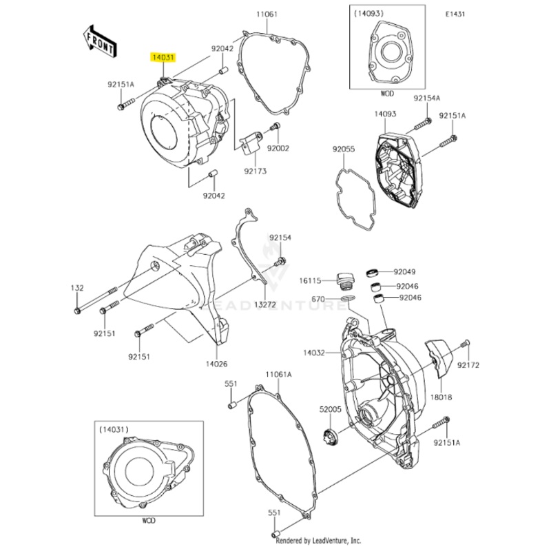 Kawasaki OEM Generator Crankcase Cover