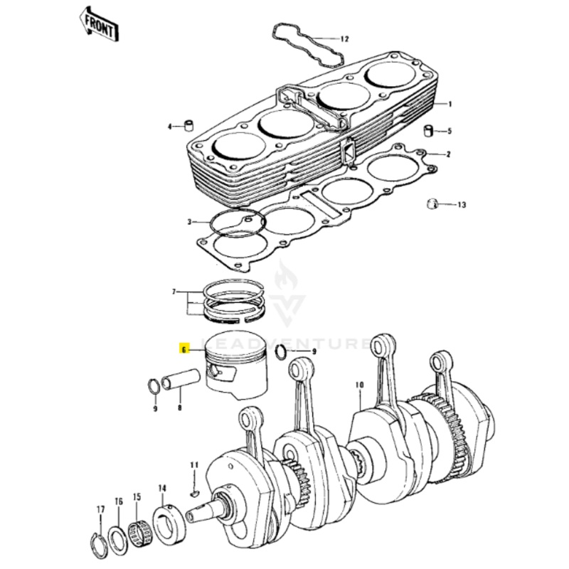 Kawasaki OEM Piston 0.020 O.S.