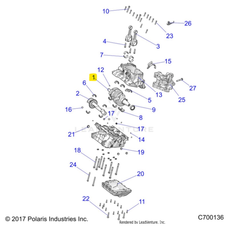 Polaris OEM Crankshaft Assembly