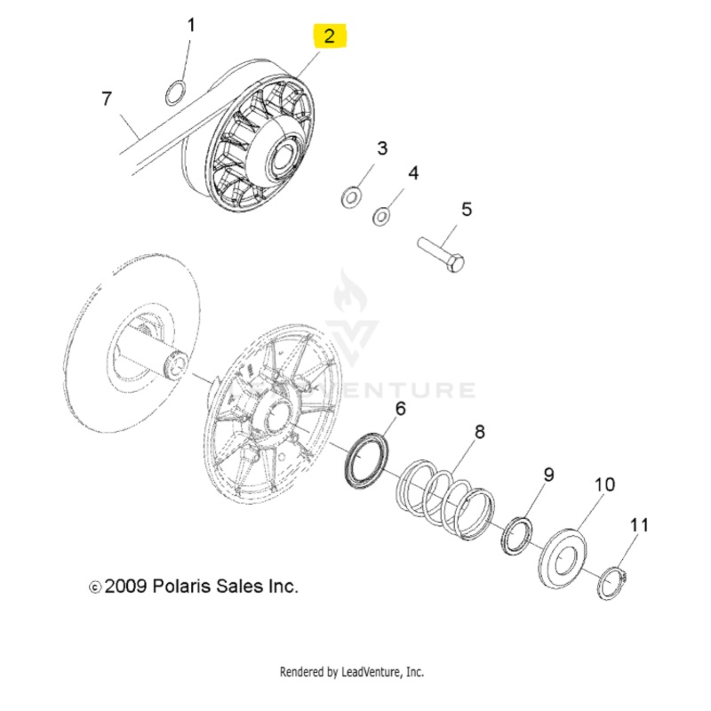 Polaris OEM Driven Clutch Assembly for RZR 800