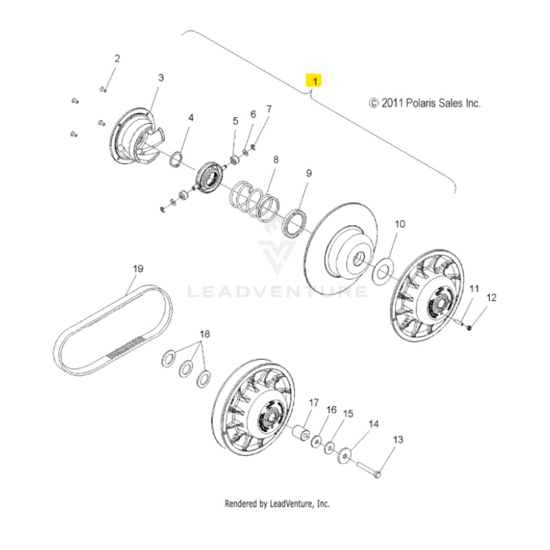 Polaris OEM Driven Clutch Assembly for Snowmobile