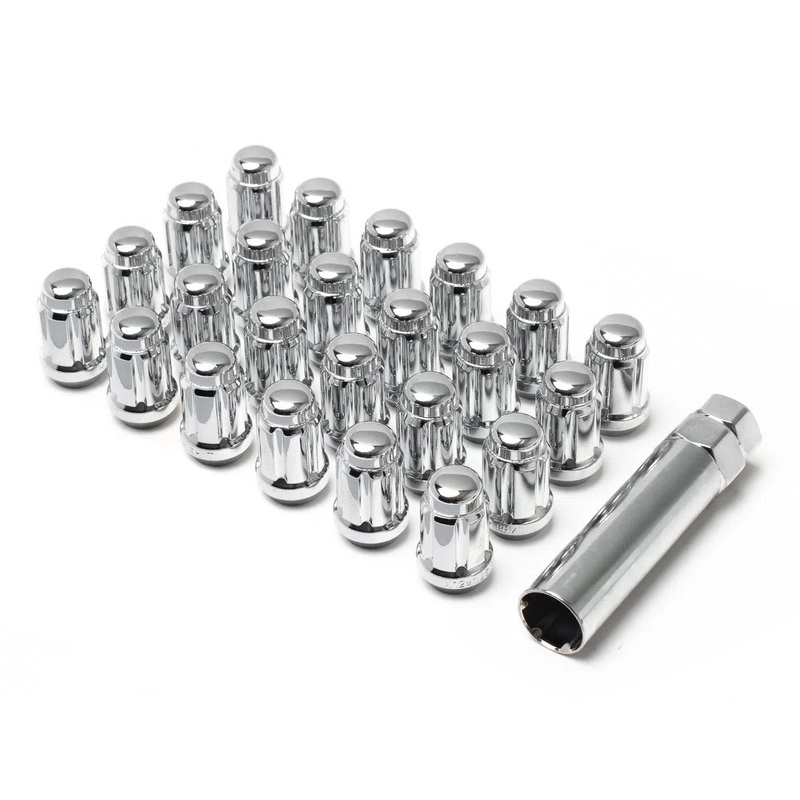 12×1.5 Lug Kit Chrome (6-Lug)|Chrome|Spline