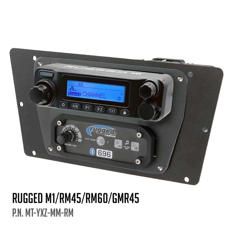 Yamaha YXZ Multi-Mount|Rugged Radios M1/RM45/RM60/GMR45|Rugged Radios RDM|Rugged Radios GMR25|Icom F5021|Kenwood TK7360|Motorola CM300D and Motorola/Vertex VX2200