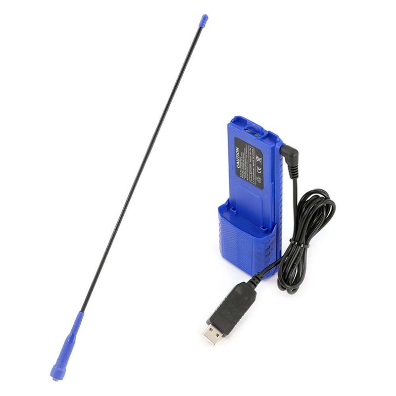 Go Further Bundle for V3 & RH5R Handheld Radios – Long Range Antenna, XL Battery, & USB Charging Cable