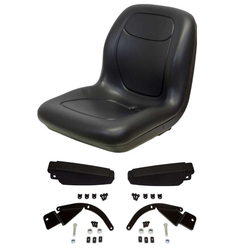 AM107759 Black High Back Seat With Flip Up Arm Rests Fits John Deere