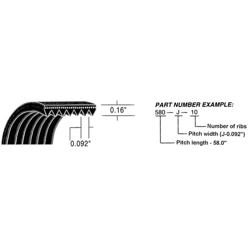 New J Micro 6 Rib V-Belt 390J6 fits Several Universal