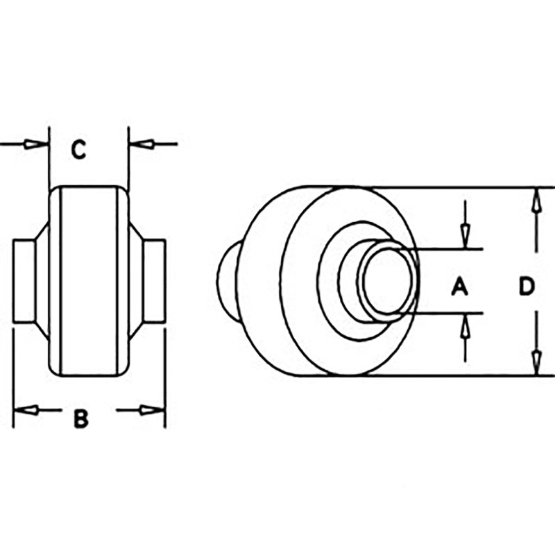 B2226 Weld-on Ball Joint End with 7/8 Bore Fits CATegory 0-1 30537E1 Tractor