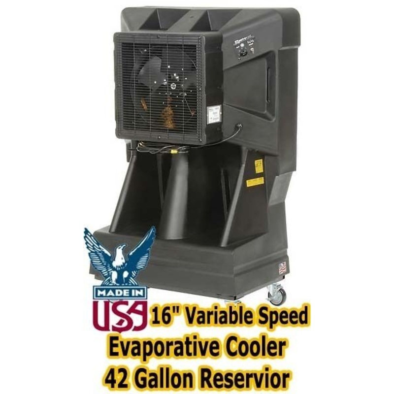 Portable Evaporative Cooler – 16 Variable Speed – 42 Gallon Reservoir 900 sqft