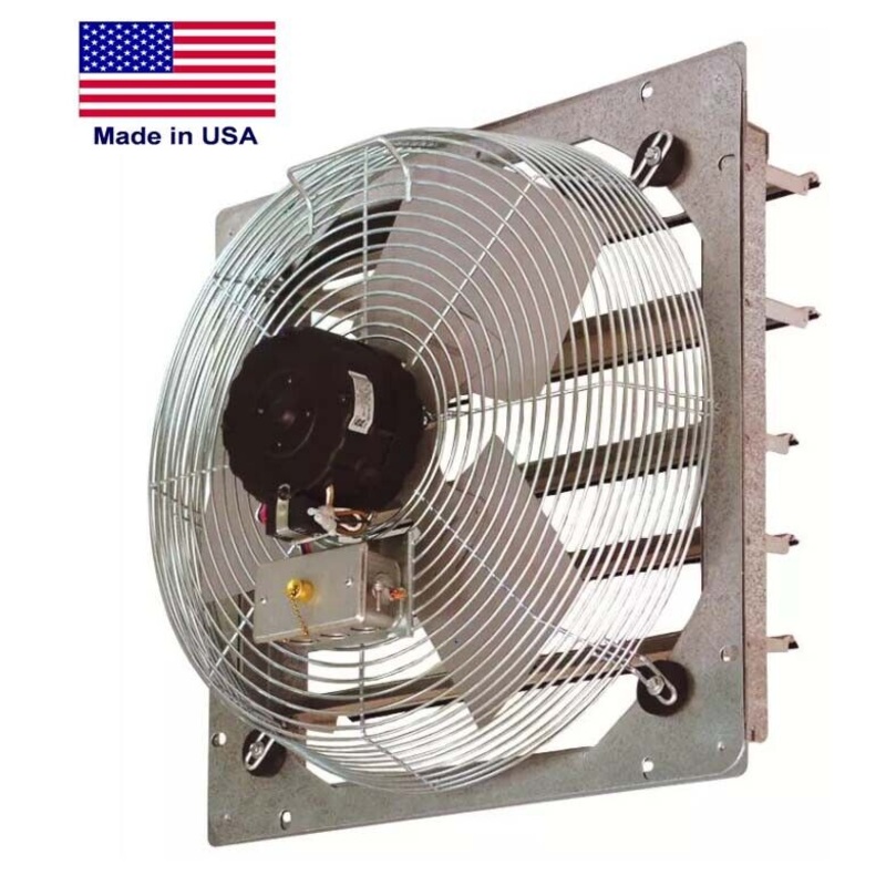 18 Wall Mount Exhaust Fan – 2300 CFM – 120 Volts – 1 Phase – 3 Speed – Shutter