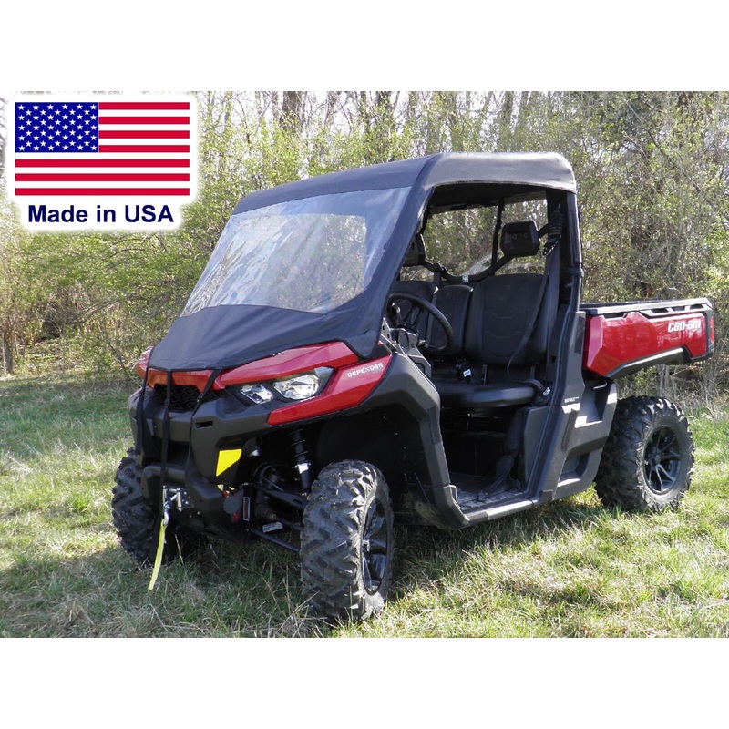Can Am Defender Partial Cab Enclosure – VINYL WINDSHIELD – Roof – Rear Window