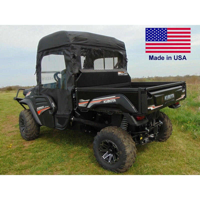 DOORS & REAR WINDOW for Kubota Sidekick RTV XG850 – Vinyl Window – Soft Material