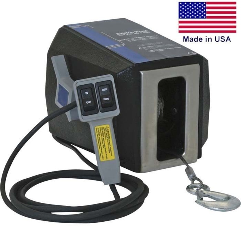 Electric AC Winch & Remote Control – 1200 Lbs – 120 Volt – 189:1 – Free Spooling
