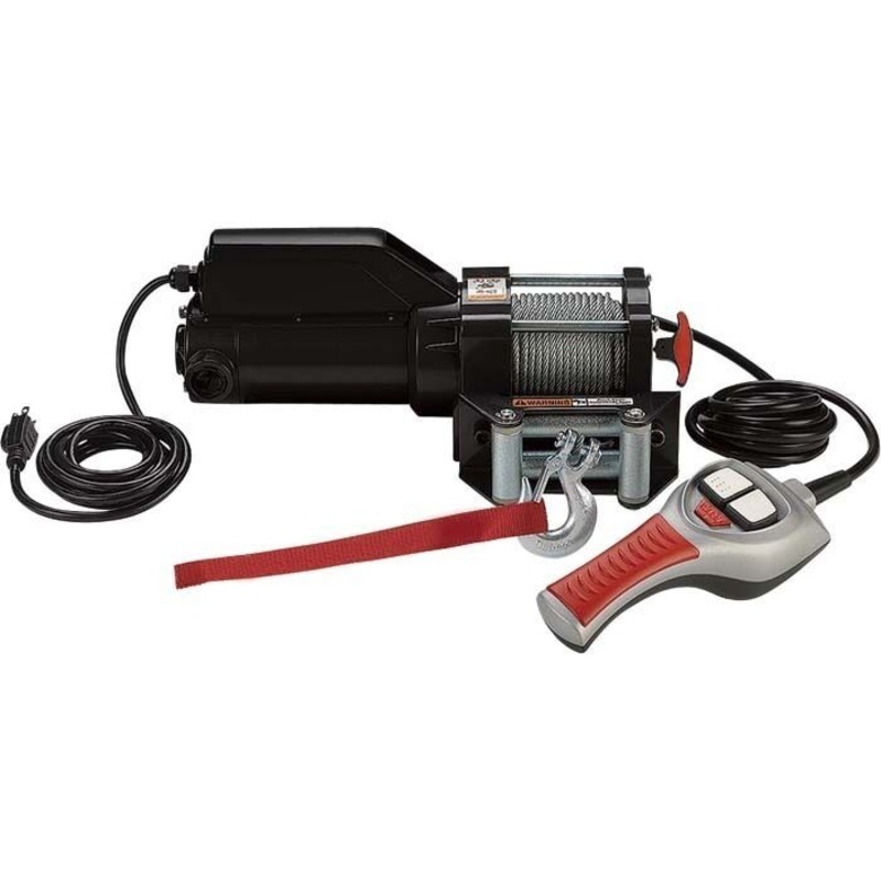 Electric AC Winch & Remote Control – 1500 Lbs – 120 Volts – 261:1 – Freespooling