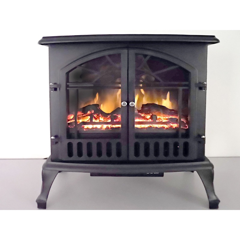 Electric Heater – 750 / 1500 Watts – Wood Burning Style – 2 Stage – 4,550 BTU