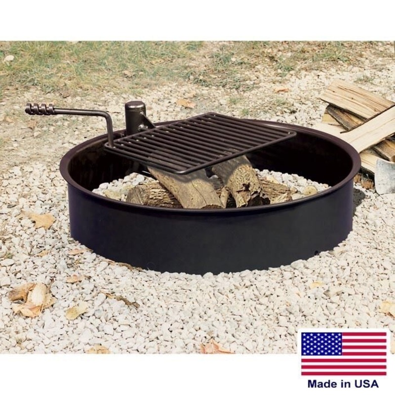 Fire Ring & Cooking Grate – 32 – Steel – Heavy Duty Grade – Outdoor – Campfire