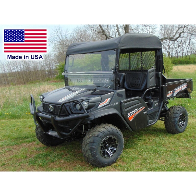 HALF Enclosure for Kubota Sidekick RTVXG850 – HARD WINDSHIELD, Roof, Rear Window