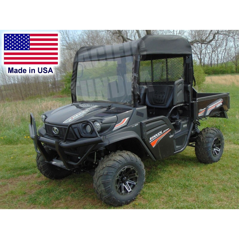 Kubota Sidekick RTV XG850 HALF ENCLOSURE – VINYL WINDSHIELD, Roof, & Rear Window