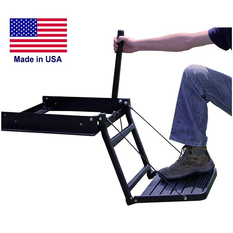 Tailgate Step Ladder – For Trucks w/ Bedcovers – 300 lbs Cap – Hand Rail – Folds