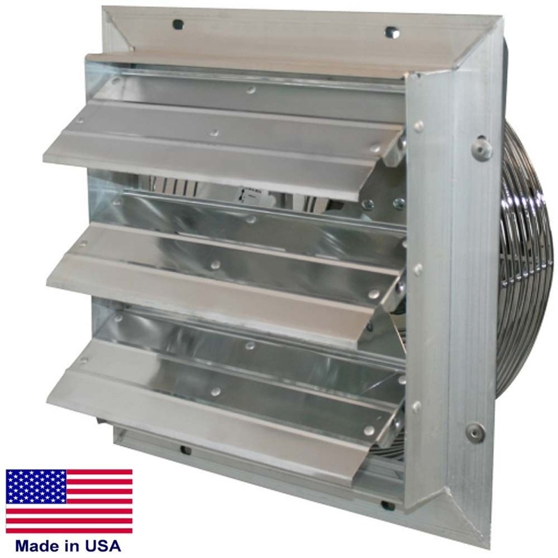 10 Shutter Exhaust Fan – 630 CFM – 115V – 1/8HP – 1 Ph – 3 Speed – Direct Drive
