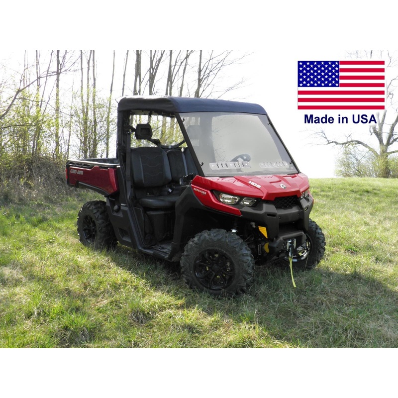 Can Am Defender Partial Cab Enclosure – HARD WINDSHIELD – Roof – Rear Window