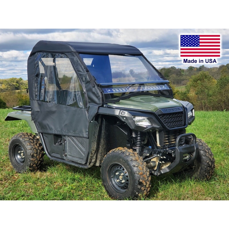 Full Enclosure for Honda Pioneer 500 – HARD WINDSHIELD, Doors, Roof, & Rear