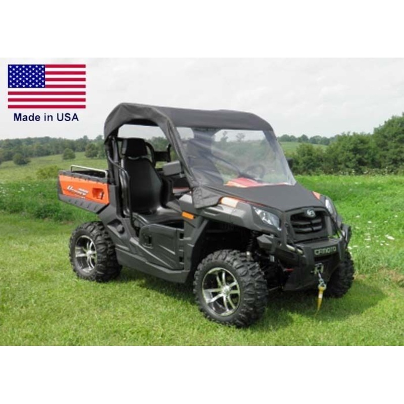 Partial Cab Enclosure for CF Moto UForce – Vinyl Windshield, Roof & Rear Window