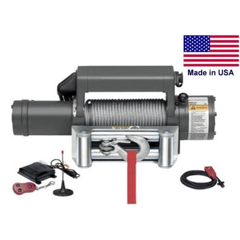 WINCH – Commercial – 12 Volt DC – 5.5 Hp – 9,500 Lb Cap – 90 Ft of 7/16 Cable