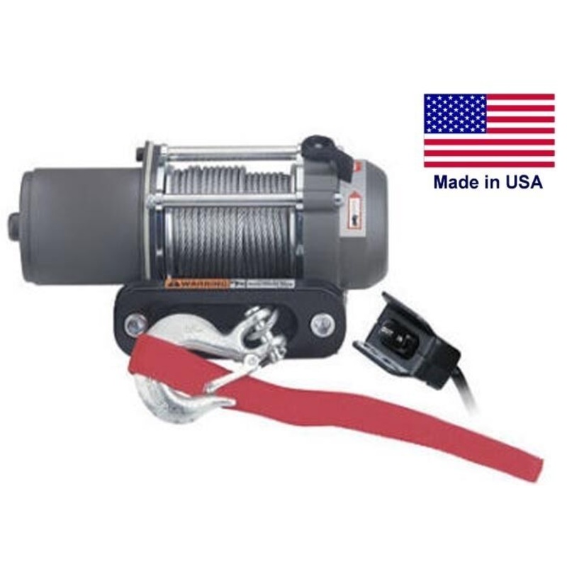 WINCH – Heavy Duty – 12 Volt DC – .4 Hp – 1500 Lb Cap – 40 Ft of 5/32 Synthetic