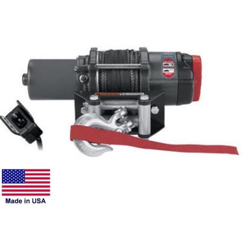 WINCH – Heavy Duty – 12 Volt DC – .9 Hp – 2,500 Lb Cap 50 Ft of 3/16 Synthetic