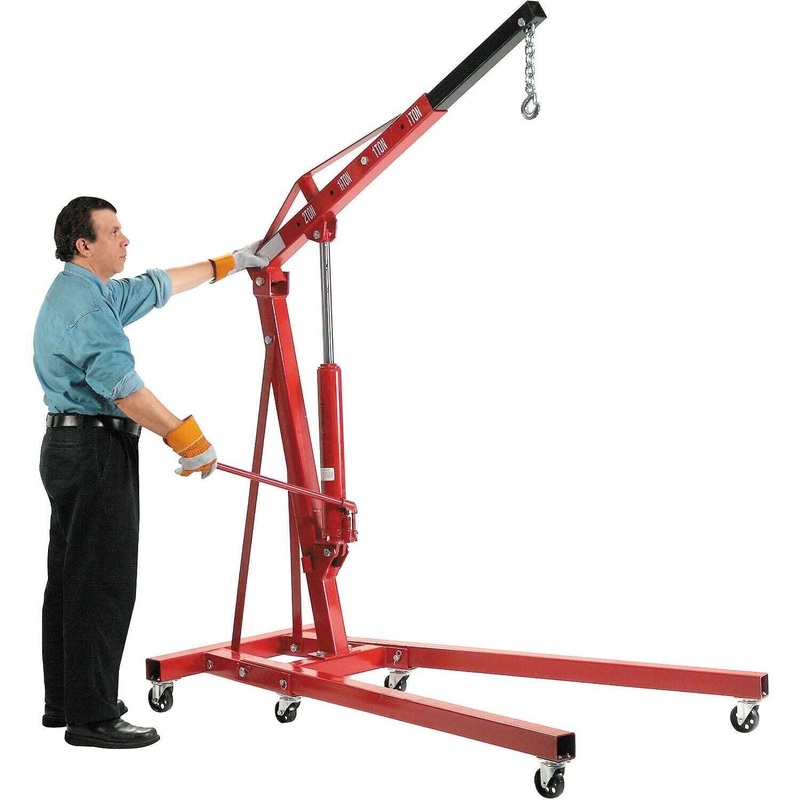Floor Crane – 4000 lbs Capacity – 2 Ton – Straight Boom – Manual Hydraulic Pump