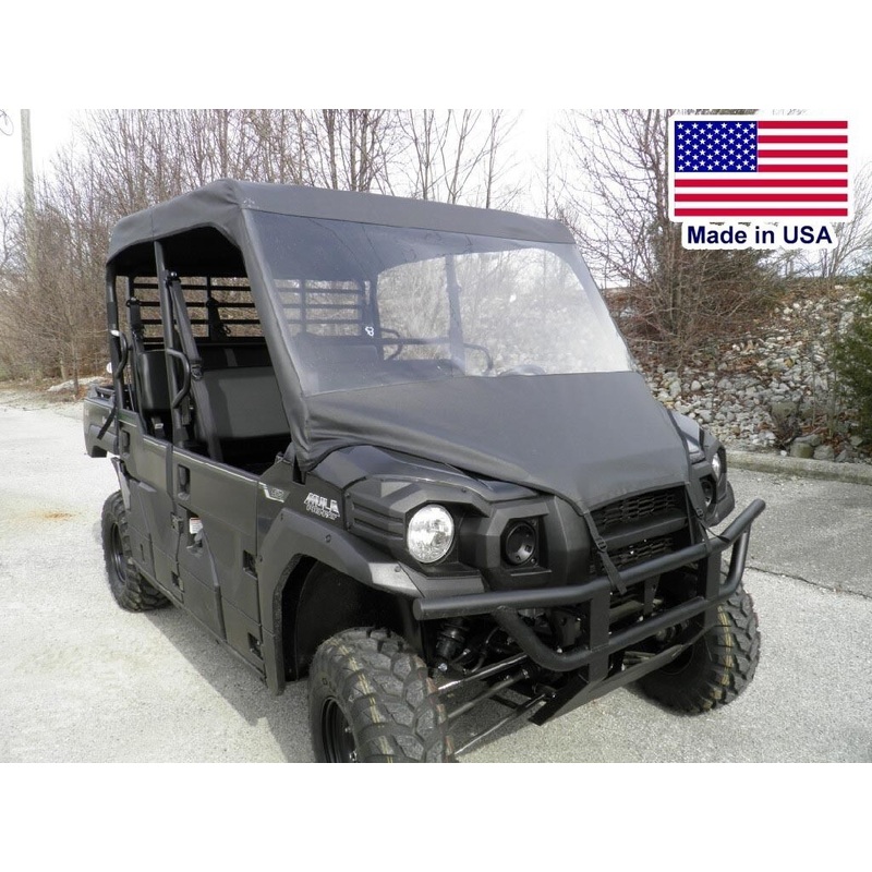 HALF Enclosure for Kawasaki Pro FXT DXT – VINYL WINDSHIELD – ROOF – REAR WINDOW