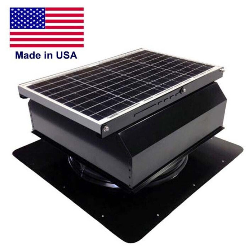 14 SOLAR ATTIC FAN – 3,000 sq ft – 1875 CFM – 40w – CURB MOUNT ATTACHED – Black