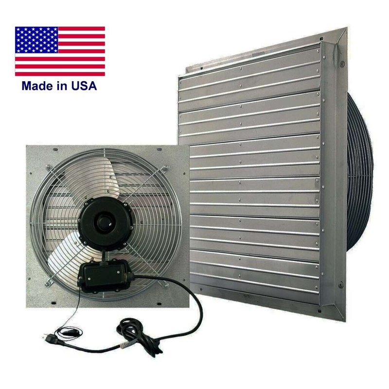 20 Shutter Exhaust Fan – 4220 CFM – 115 V – 3 Speed – Direct Drive – Aluminum