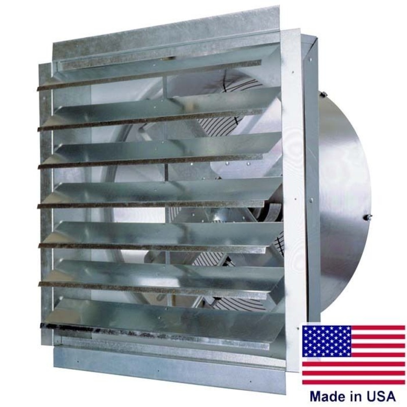 30 Exhaust Fan & Shutters- 5500 CFM – 6.3 Amps – 120 Volts – 1 Speed – 1/2 HP