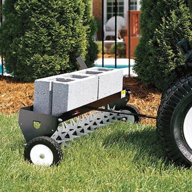 40 Spike Aerator – 132 Tines – 100 lbs Capacity – Hitch Pin – 2 Penetration