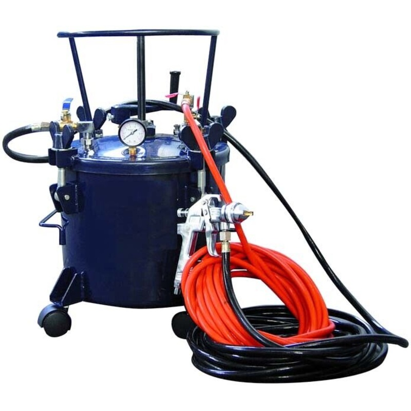 Air Compressor Pressure Pot – 5 Gallons – Tank – Spray Gun – Hoses – 80 PSI Max