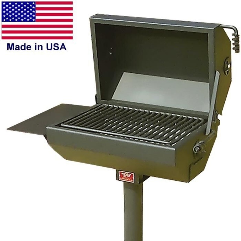 GRILL – PARK STYLE – 320 sq inch Cooking Area – Steel – Side Shelf – Commercial
