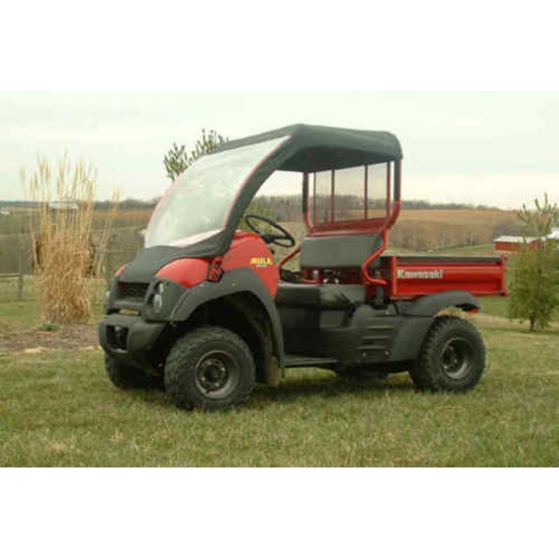 VINYL WINDSHIELD & ROOF COMBO for Kawasaki Mule 600 & 610 – Soft Material