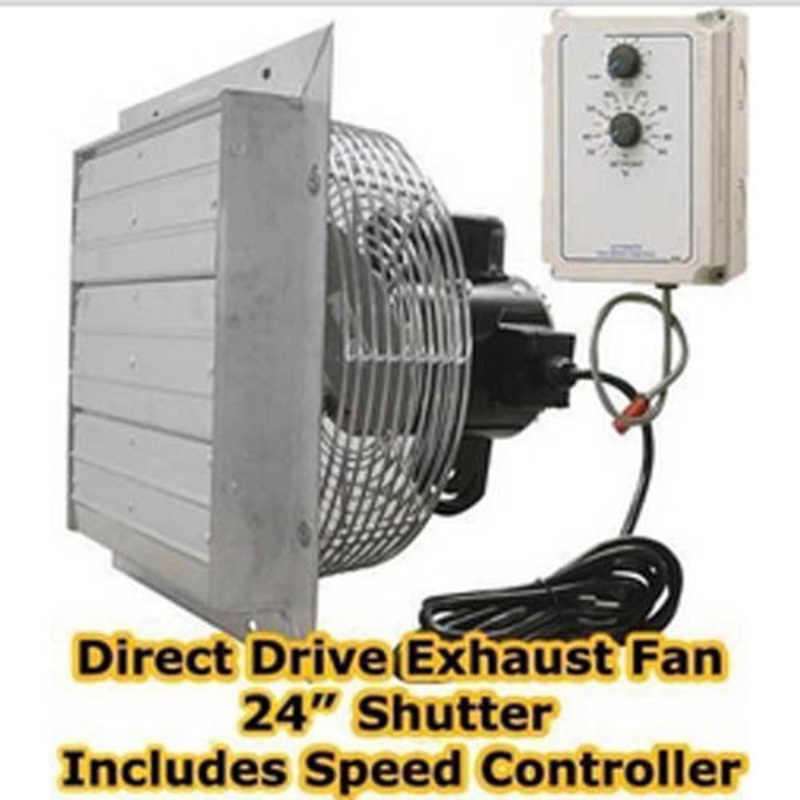 24 Exhaust Fan – 6250 CFM – 115/230 Volt – Variable Speed with Speed Controller